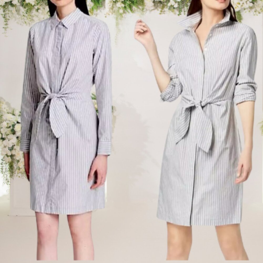 Calvin Klein Grey Striped Shirt Dress 54163